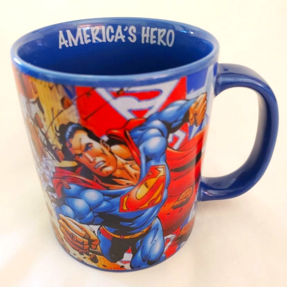Superman “Americas Hero” Blue 16 Oz Coffee Mug/Cup - DC Comics - Extra Large